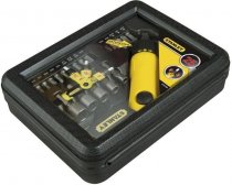 На фото Отвертка реверсивная Stanley Pistol Grip Ratchet трещотка, насадки 22 шт (0-63-022)