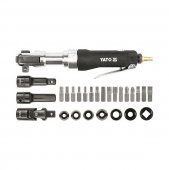 На фото Трещотка пневматическая Yato до 1/2" 68 Nm с комплектацией 30 шт (YT-0982)