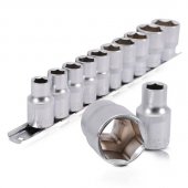 На фото Набор головок на планке Intertool 10шт 1/2" 10-15,17,19,22,24мм CrV (ET-6011)