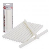 На фото Комплект белых клеевых стержней Intertool 11.2мм*200мм 12шт (RT-1022)