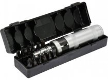 На фото Отвертка ударная Vorel 12 магнитных насадок, адаптер (65124)