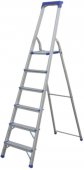 Стремянка алюминиевая Flora 6 ступенчатая (5035514) На фото Стремянка алюминиевая Flora 6 ступенчатая (5035514)