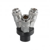 На фото Разветвитель воздуха 1/4" на 3 выхода, W-образный, с быстросъемом 10bar Intertool (PT-1853)