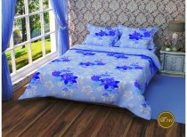 На фото Постельное белье Leleka-Textile Полиэстер 200х220 Синие Евро
