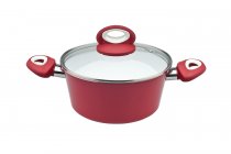 На фото Кастрюля Vinzer с крышкой 20 см / 2.4 л EcoCeramic Induction line (89468)