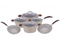 На фото Набор посуды Berlinger Haus Beige Stone Touch Line 10 предметов (BH-1171)