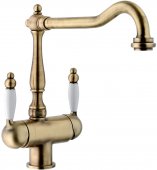 Смеситель для кухни Franke OLD ENGLAND CLEAR WATER латунь-оптик (115.0370.684) На фото Смеситель для кухни Franke OLD ENGLAND CLEAR WATER латунь-оптик (115.0370.684)