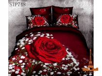 На фото Комплект постельного белья Love you Британи 160х240 см 4шт Полуторный Красный (stp 748)