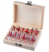 На фото Набор фрез Intertool концевых по дереву, 12шт (HT-0071)