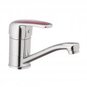 Смеситель для раковины Haiba MAGIC 004 с красной ручкой (излив 15 см) (HB0690) На фото Смеситель для раковины Haiba MAGIC 004 с красной ручкой (излив 15 см) (HB0690)