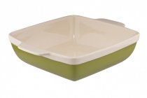 На фото Форма для запекания Granchio Natura Oliva Green Ceramica collection квадратная 25 х 25 см (88513)