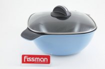 На фото Кастрюля Fissman Diablo 28x12 см/6.5 л со стеклянной крышкой (AL-4688.28)