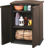На фото Ящик для хранения Keter Rattan style Base Shed Compact Garden 230 л коричневый (7290103652760)