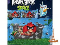 На фото Комплект постельного белья Love you Angry Birds 150х220 см 4шт Детский Синий (TD 234)