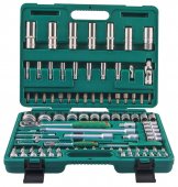 На фото Универсальный набор Jonnesway 1/4"DR 4-14 мм и 1/2"DR 10-32 мм 94 шт (S04H52494S)