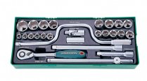 На фото Набор торцевых головок Jonnesway 1/2"DR 12-34 мм 24 шт (S04H4726S)