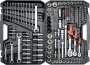 На фото Набор головок торцевых Yato 1/2", 3/8", 1/4" с инструментами, насадками 150 шт (YT-38811)