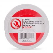 На фото Скотч двухсторонний Intertool 19мм*1.5 м на вспененной основе (KT-0971)