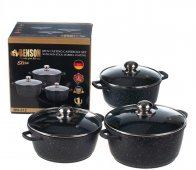 На фото Набор кастрюль с мраморным покрытием Benson 6 предметов (BN-312)