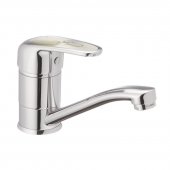 На фото Смеситель для раковины Haiba MAGIC 004 с серой ручкой (излив 15 см) (HB0665)