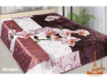 На фото Покрывало Love you Орхидея Шелк 3D 200х220 см Коричневое