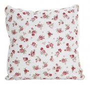 На фото Подушка декоративная Прованс Red Rose 40x40 см Красный цветок с мережкой (.003692)