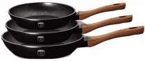 На фото Набор сковородок Ebony Rosewood Line 3 предмета BH-1727