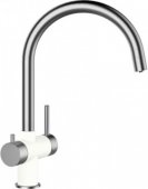 Кухонный смеситель Schock Ares Alpina-07 хром/белый (56100007) На фото Кухонный смеситель Schock Ares Alpina-07 хром/белый (56100007)