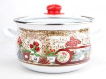 На фото Кастрюля эмалированная Gusto Квітковий сад 24 см 5.7 л (GT-T-124-FG)
