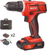 На фото Шуруповерт Mastertool PROFI 16V Li-ion 1.5 Ач, 0-400/1450 об/мин, 10мм, 2 АКБ, кейс (MCDT1626.B2)