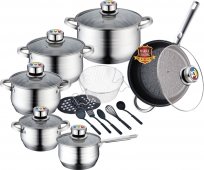 На фото Набор посуды из нержавеющей стали Zurrichberg 20 предметов (ZBP-7107)