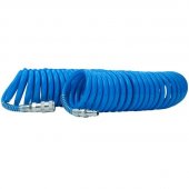 На фото Шланг Intertool спиральный полиуретановый 6.5*10мм, 15м с быстроразъемными соединениями (PT-1712)