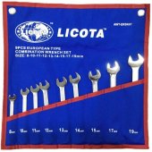На фото Набор комбинированных ключей Licota 8-19 мм 9 предметов (AWT-ERSK07)