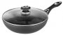 На фото Cковорода вок Wellberg Titan marble 30 см (WB-2997)