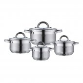 На фото Набор кастрюль из нержавеющей стали Bohmann 8 предметов (BH 0716)