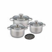 На фото Набор кастрюль из нержавеющей стали Benson 7 предметов (BN-240)