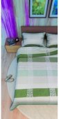 На фото Постельное белье Leleka-Textile Ранфорс 175х210 Зеленое Двуспальное