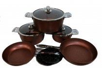 На фото Набор посуды с мраморным покрытием Zurrichberg 10 предметов (ZBP-7130 Red)