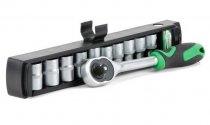 На фото Набор головок Intertool 10шт 1/4" 5,6,7,8,9,10,11,12,13,14мм с трещеткой (ET-6008)
