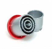 На фото Набор корончатых сверл для плитки Intertool 5 ед, 33-73мм, вольфрамовое напыление (SD-0429)