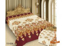 На фото Покрывало двухстороннее Love you Barokko 15-026 220х240 см Золотое