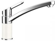 Кухонный смеситель Schock SC90 Polaris-99 хром/белый (59800099) На фото Кухонный смеситель Schock SC90 Polaris-99 хром/белый (59800099)