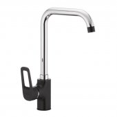 На фото Смеситель для кухни MIXXUS NEVADA 014-G черный (MX0019)