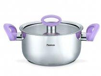 На фото Кастрюля Fissman Veronica 24x13.5 см/6.1 л со стеклянной крышкой (SS-5447.24)