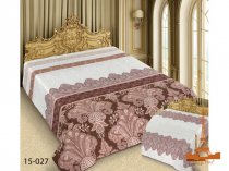 На фото Покрывало двухстороннее Love you Barokko 15-027 200х220 см Коричневое