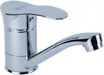 На фото Смеситель для кухни Tau SE D40 гусак прямой 150 мм на гайке (SE-1B145C)