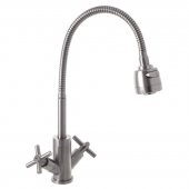 На фото Смеситель для кухни с рефлекторным изливом MIXXUS DVE-011 (SS2823)