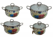 На фото Набор эмалированных кастрюль Edenberg 8 предметов (EB-3371-A)