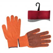 На фото Перчатка х/б Intertool трикотаж с точечным покрытием PVC на ладони (оранжевая) (SP-0131)