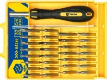 На фото Отвертка для точных работ Vorel с насадками 32 шт (64396)